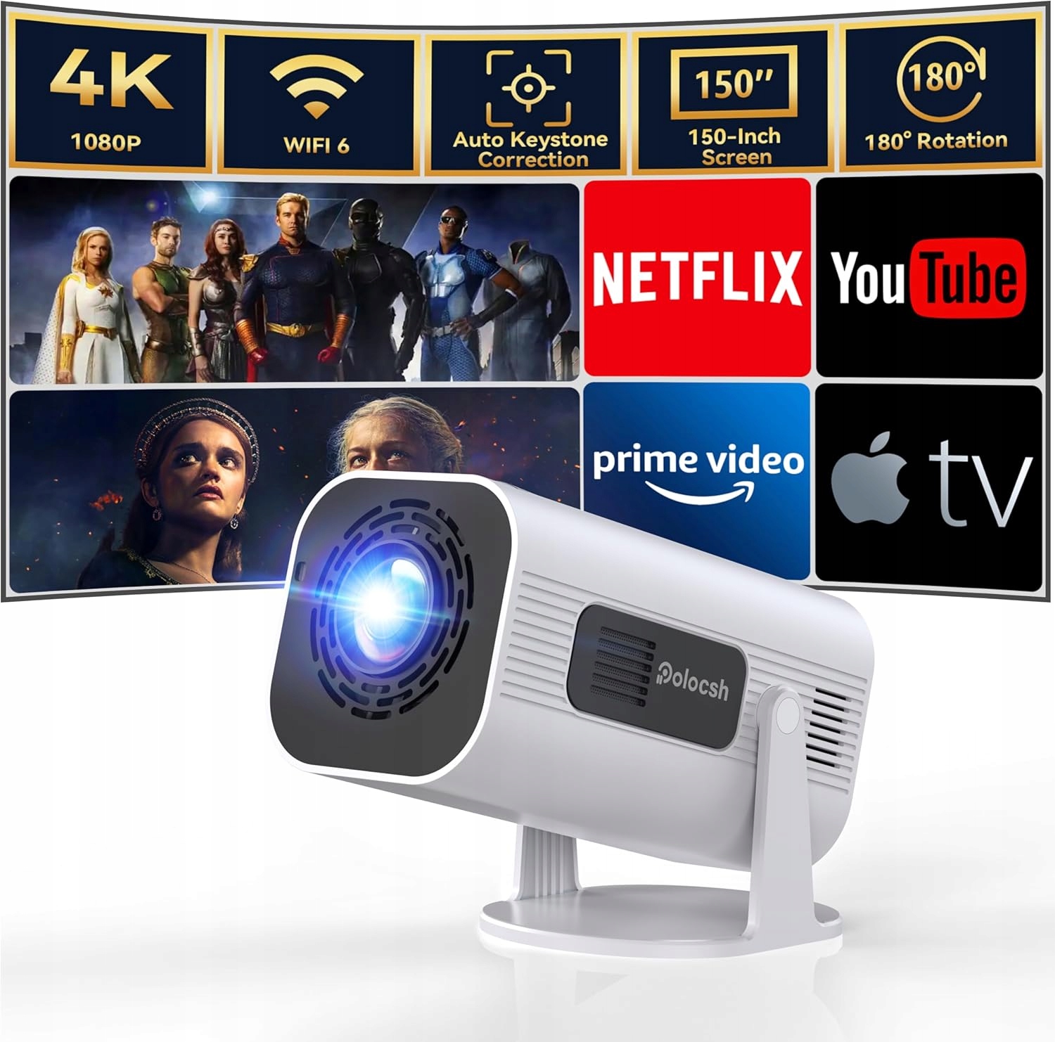 LCD projektor Polocsh P6 bílý