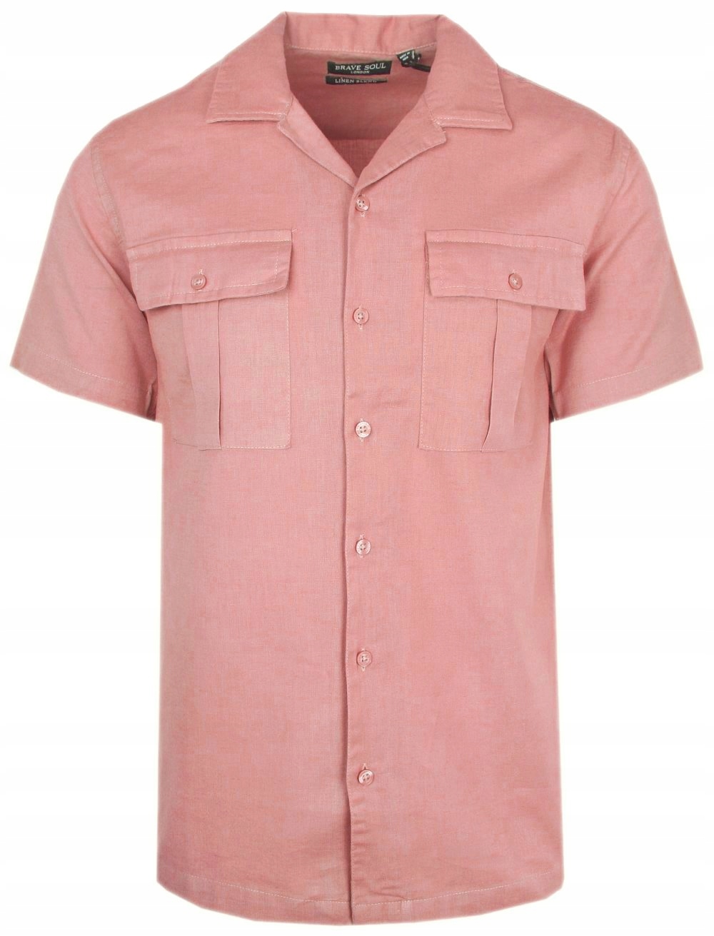 Bavlněná lněná košile Brave Soul růžová M