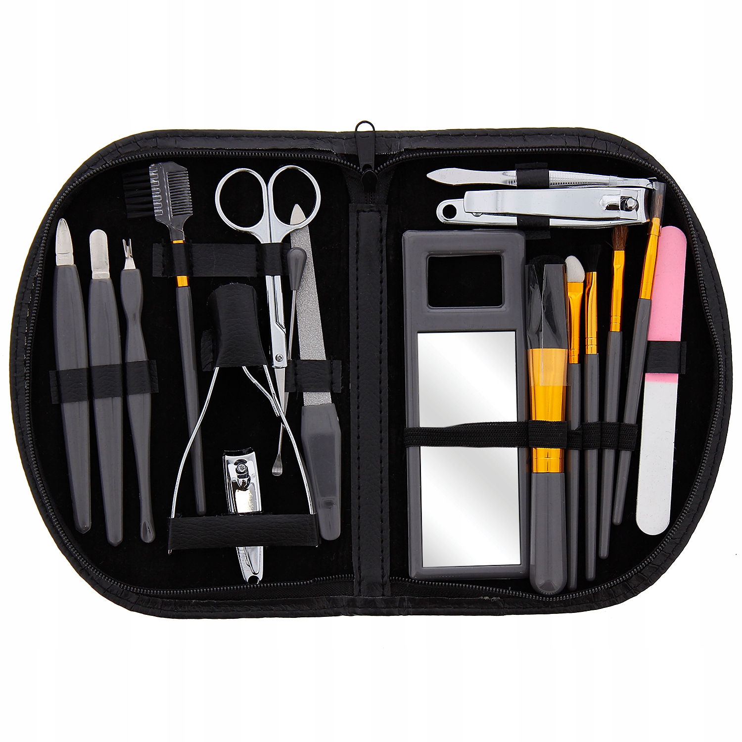 Zestaw Do Manicure Czarny 18 Elementów