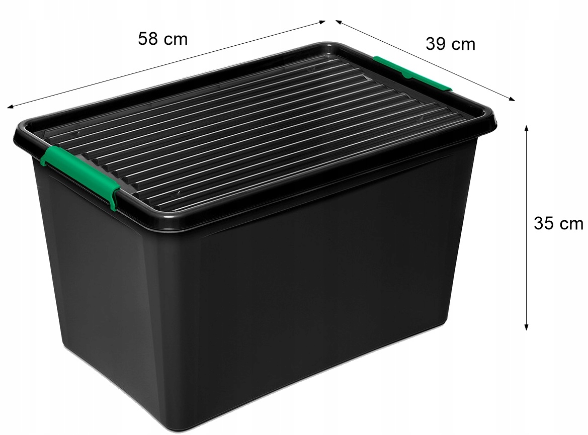 Pudełko 60 l pojemnik organizer z pokrywą plastikowy na kółkach
