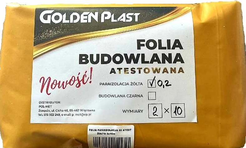 

Folia Żółta Paroizolacyjna 0,2 Atest *gotowa* 2x10