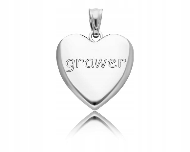 Puzderko Stříbrné srdce Tajemník na fotografii s gravírováním pr.925 Přívěsek