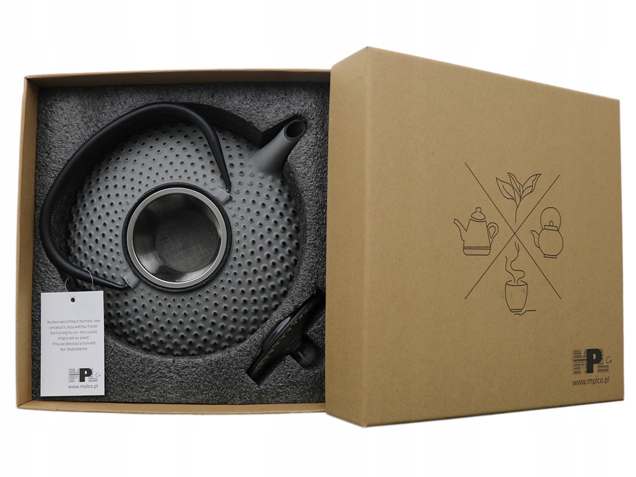 ŻELIWNY zaparzacz dzbanek 1,25 SZARY MAT PREZENT Marka MPLCo