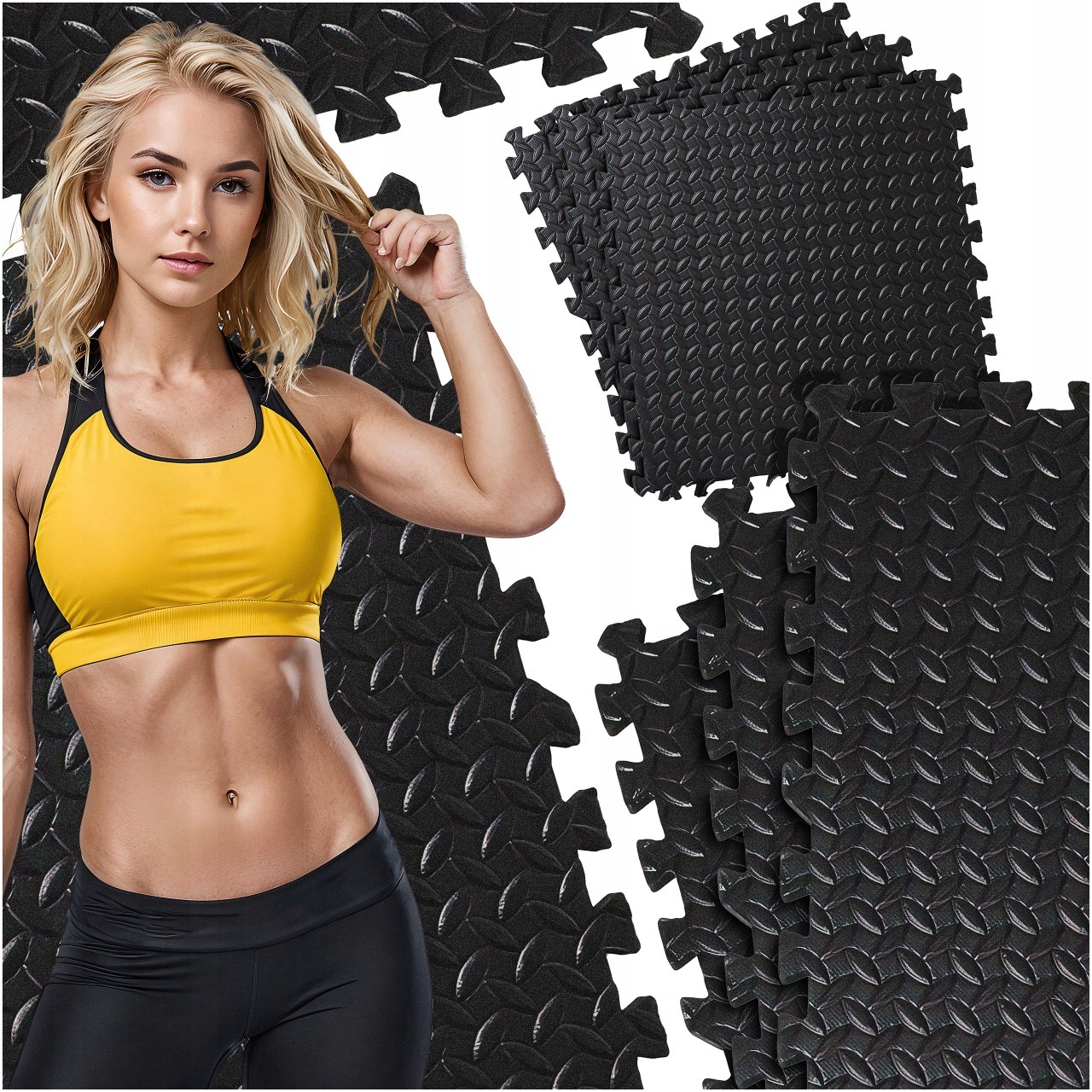 Mata Puzzle Pod Sprzęt Ochronna 6SZT Podłoga Ćwiczeń Na Siłowni 2.16m2 Do