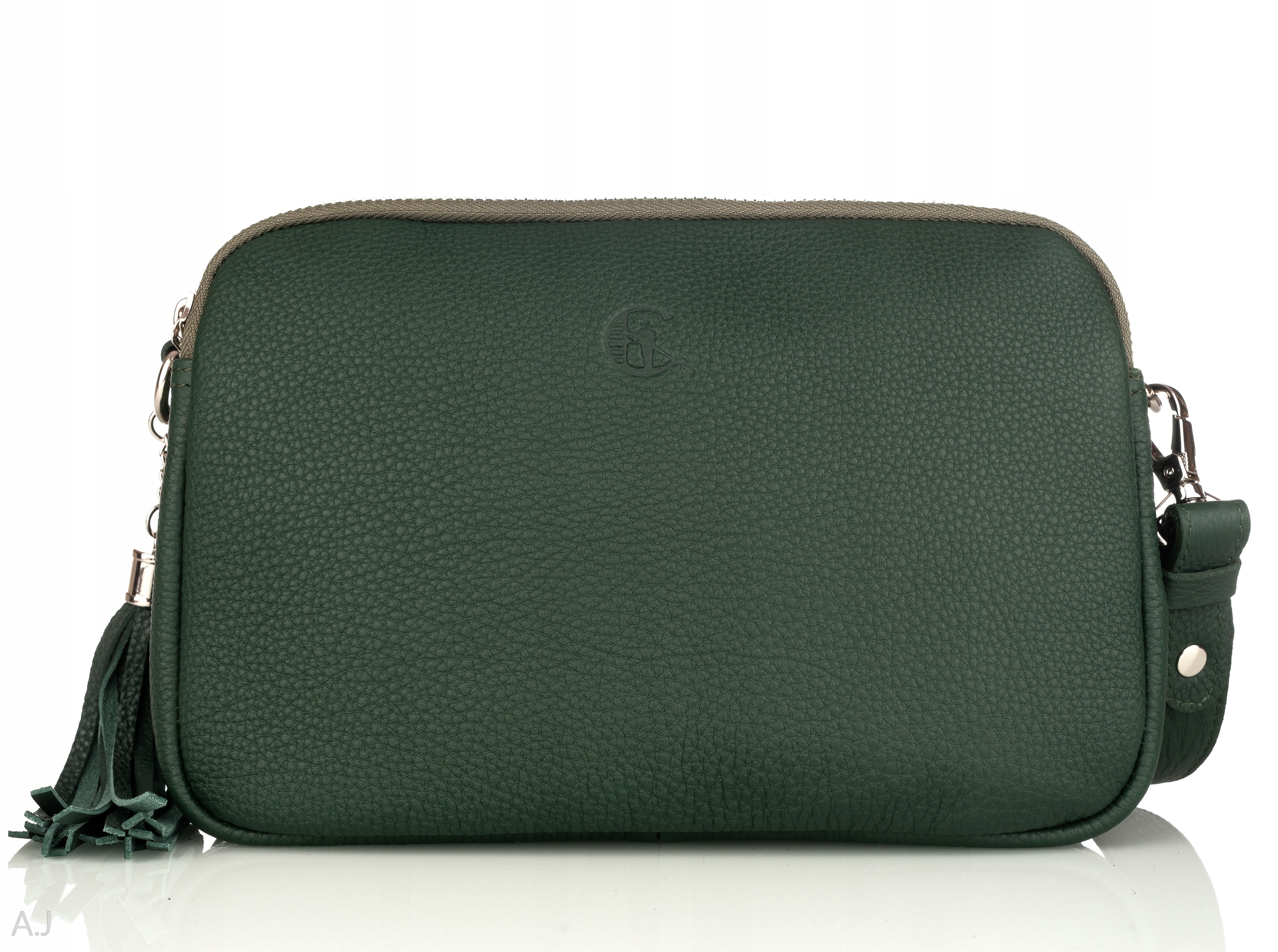 Kožená kabelka přes rameno malá elegantní dvoukomorová crossbody z kůže