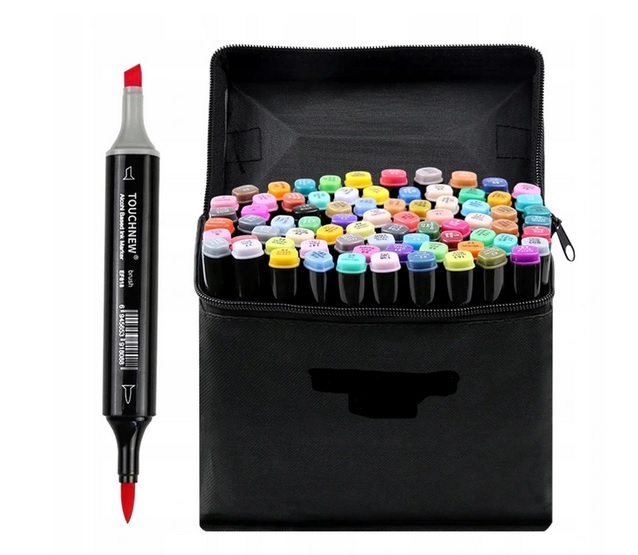 MARKERY DWUSTRONNE TRANSPARENTNE DUŻY ZESTAW ETUI Marka Markers