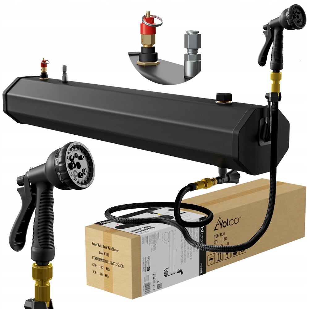 Turistická Sprcha, Solární Nádržka Na Vodu S Sprchou Yolco WT30 30L