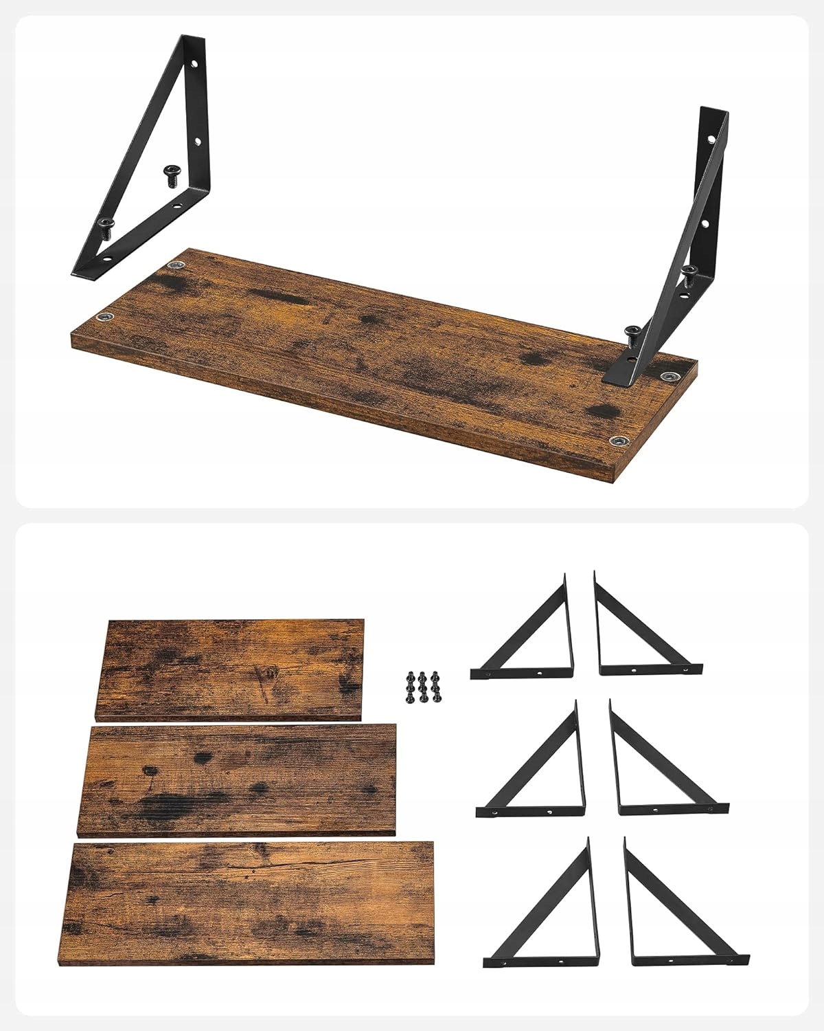 ZESTAW 3 SZT PÓŁKA ŚCIENNA VINTAGE RUSTYKALNA WISZĄCA LOFTOWA KOMPLET RETRO Wysokość mebla 12 cm