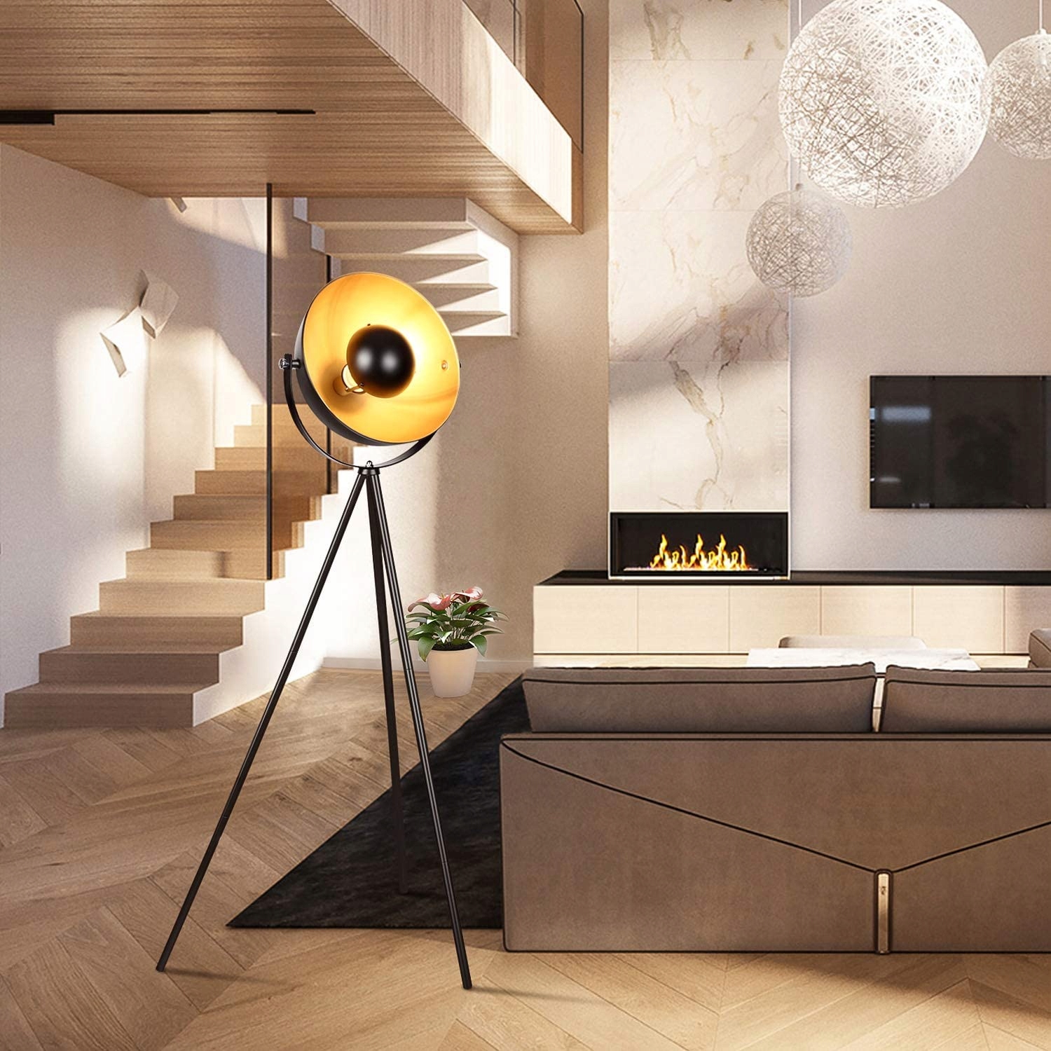 Lampa PODŁOGOWA stojąca TRÓJNÓG abażur 155cm E27 Marka Savineo