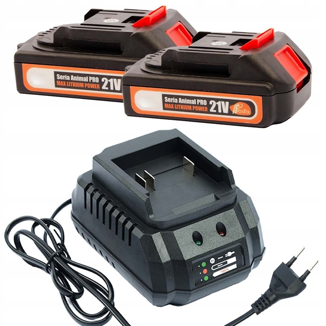 2X Akumulátor 21V 1.5A Nabíječka Rosfix Sada Kompatibilní S Makita 18-21V