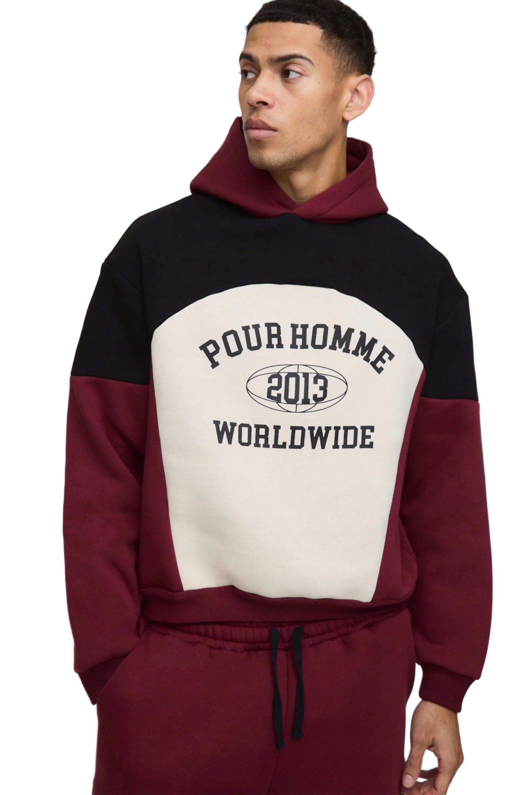 Boohooman Pánská Mikina S Kapucí Vícebarevná S Potiskem Z3A