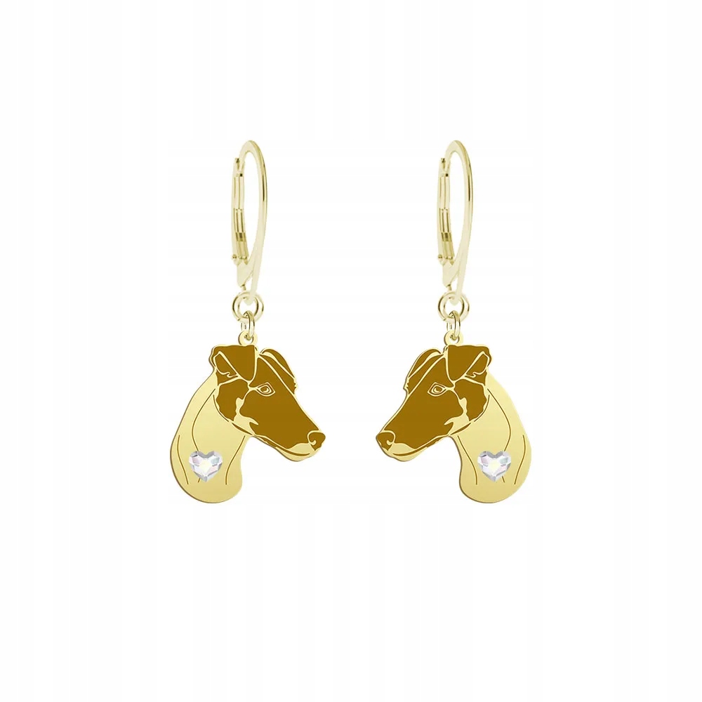 Náušnice Zlaté se psem Fox Terrier Smooth 925 Šperky Gravírování Bonus