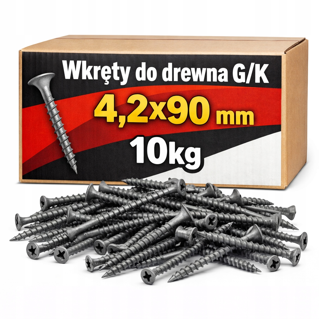 Wkręty 4,2x90 10 kg fosfatowane czarne do drewna
