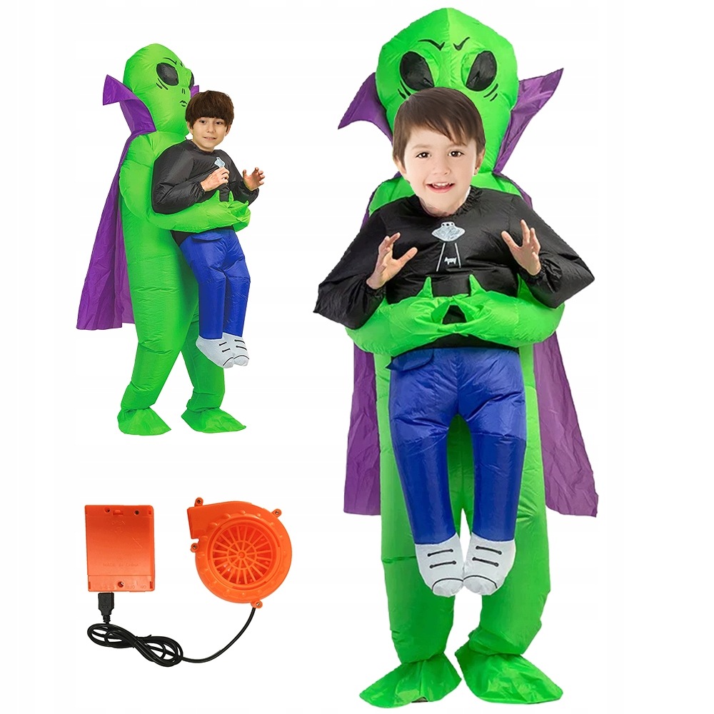 Převlek Nafukovací Kostým Na Halloween Mimozemšťan Alien Děti 120-150 CM
