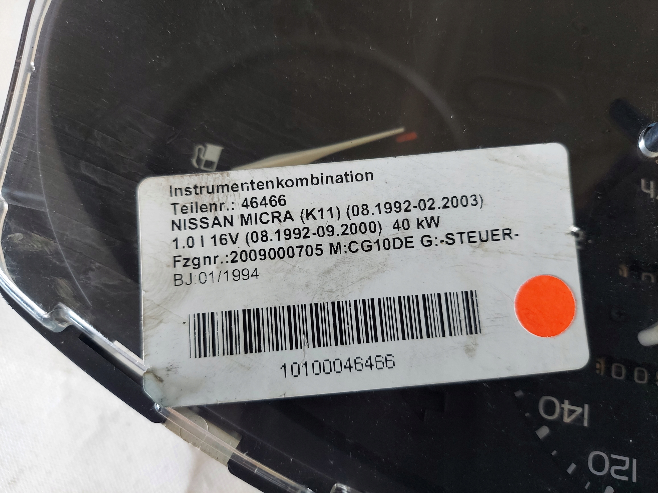 dials clock MICRA K11 1.0 B 248105F762