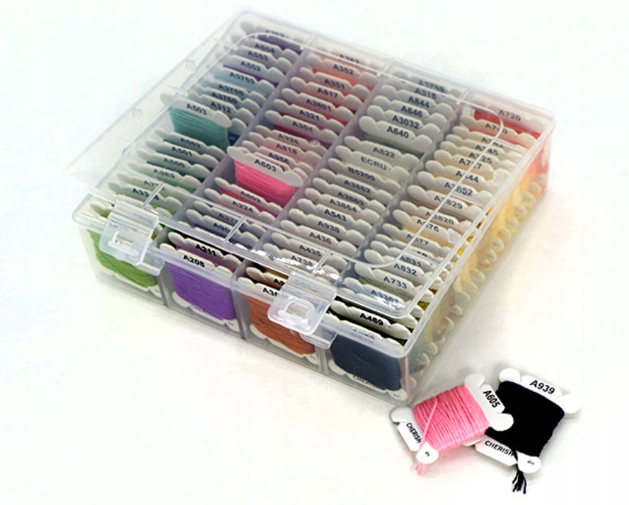 Mulina sada 80ks bobinky Organizer mix dmc