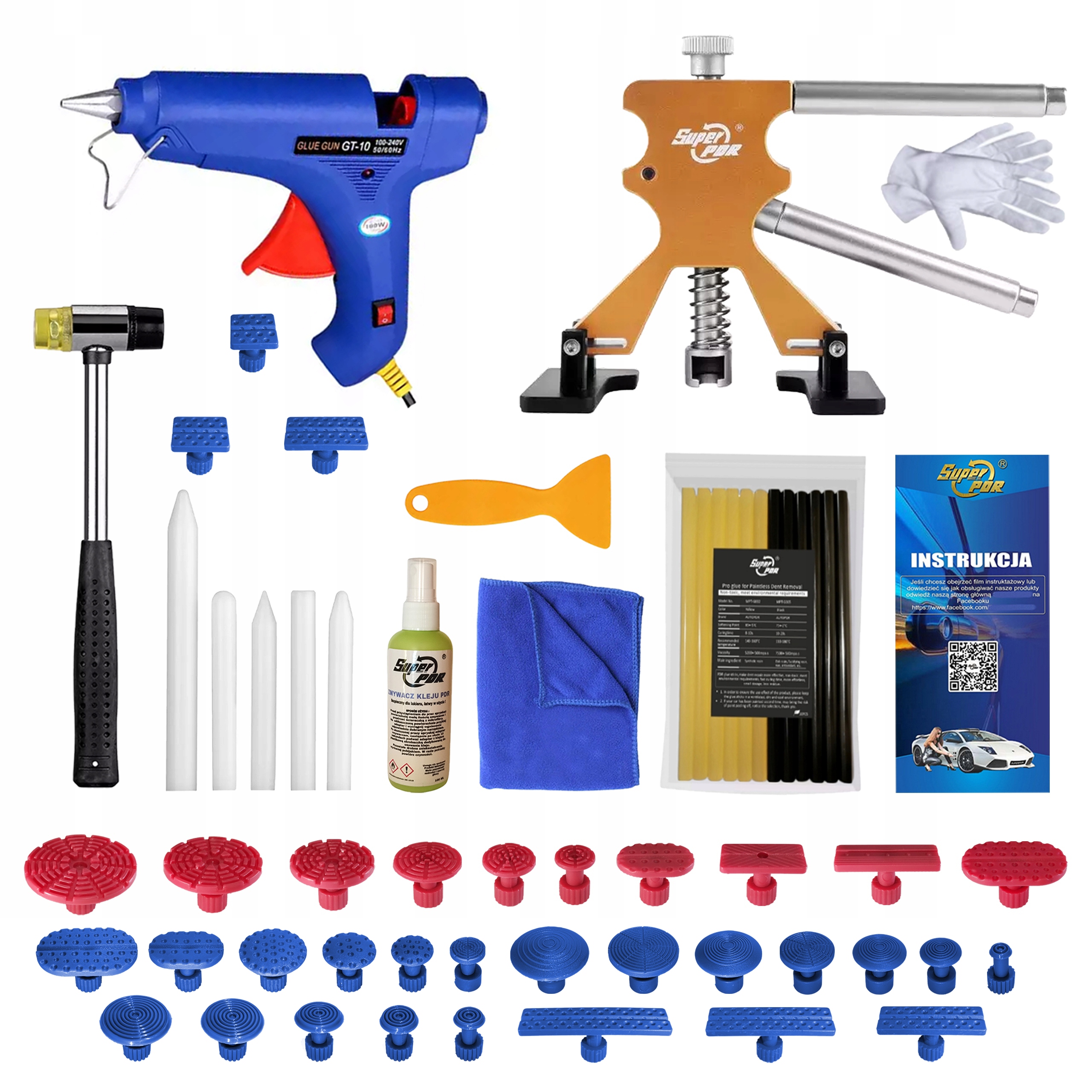 Sada na odstraňování promáčklin Nástroje pdr Sada pdr Po gradobici Komplet