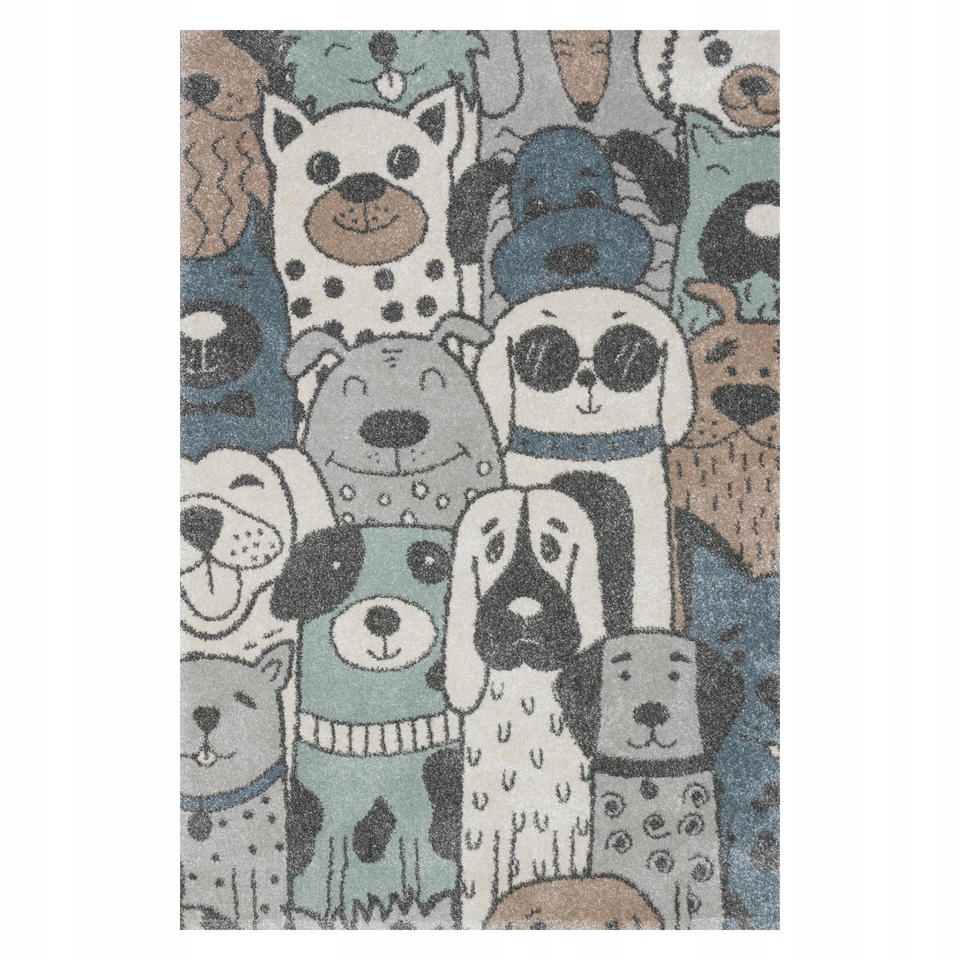 Koberec s s pejsky, krátký vlas 120 x 170 cm