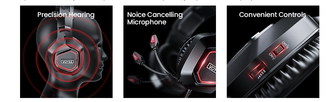 Słuchawki VOYEE gamingowe dla graczy LED Mikrofon EAN (GTIN) 6091640821869