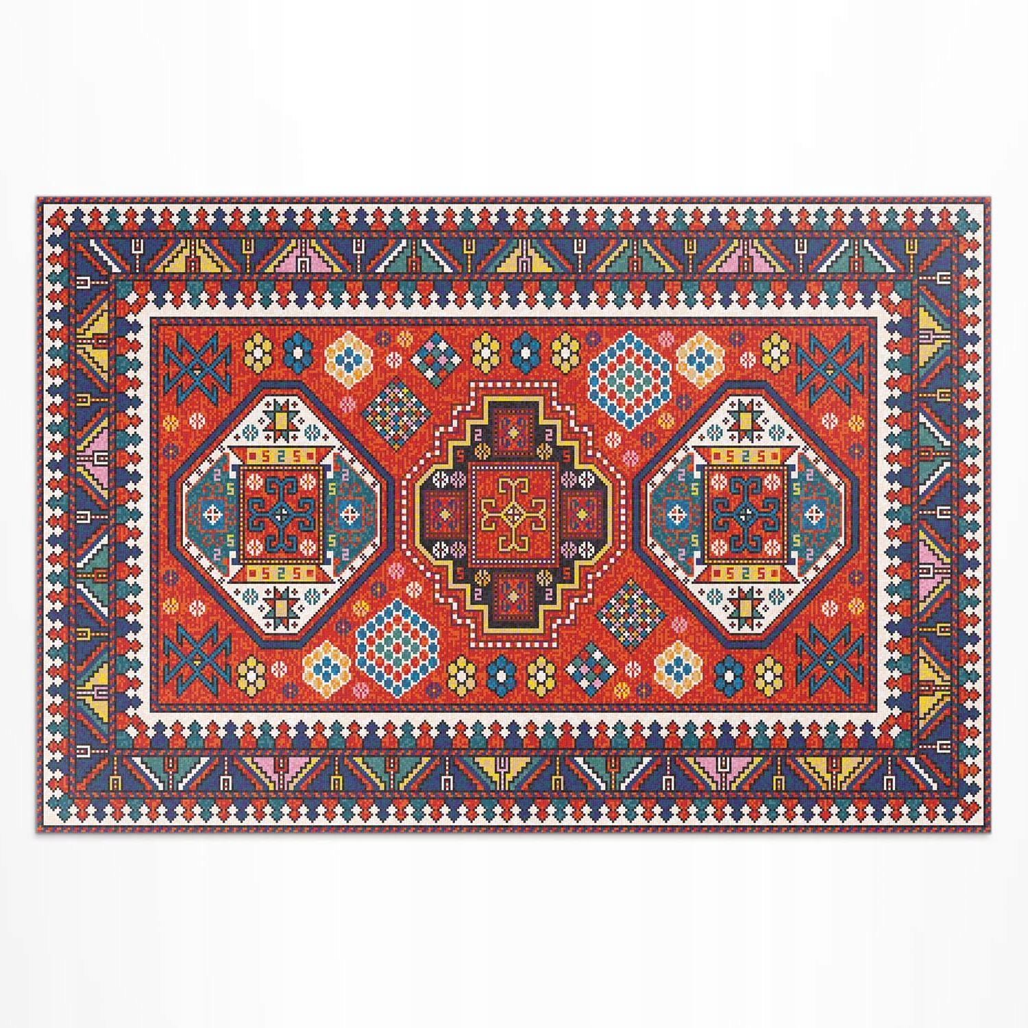 Vinylový koberec Outdoor Turecký dekoratívny vzor imitácia tkaniny 150 x 100 cm