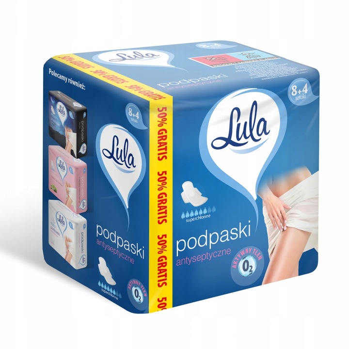 

Lula Podpaski higieniczne antyseptyczne 12 sztuk