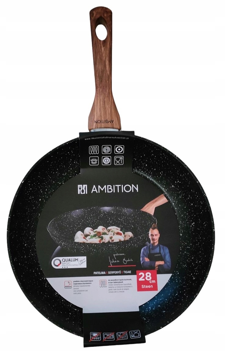 

Patelnia tradycyjna Ambition 28cm nieprzywierająca