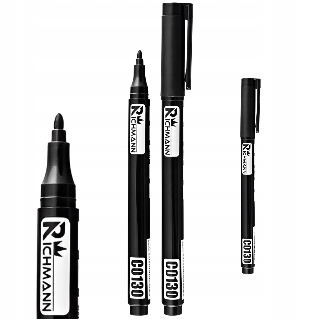 MARKER BUDOWLANY NIEZMYWALNY WODOODPORNY CIENKI 1 mm CZARNY RICHMANN C0130