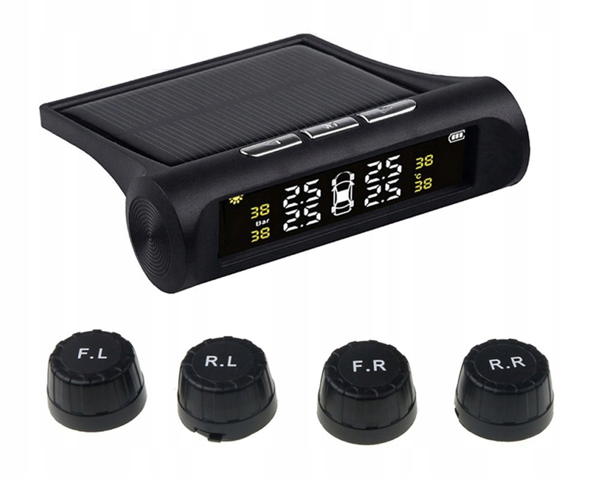 

4x Czujniki Ciśnienia Opon W Kołach Tpms Solar LCD