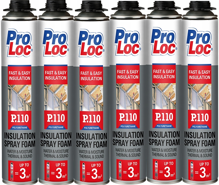 Pěnová stříkací pěna Pur ProLoc P110 Termoizolace Zateplení 12 trysek