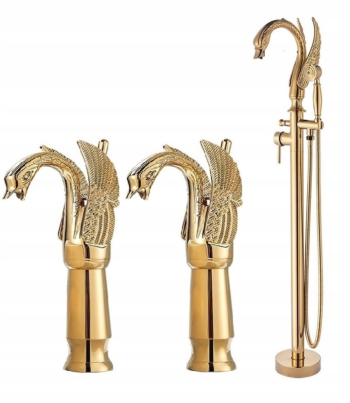 Vaňová batéria Old Retro Gold 2x umývadlo, sada