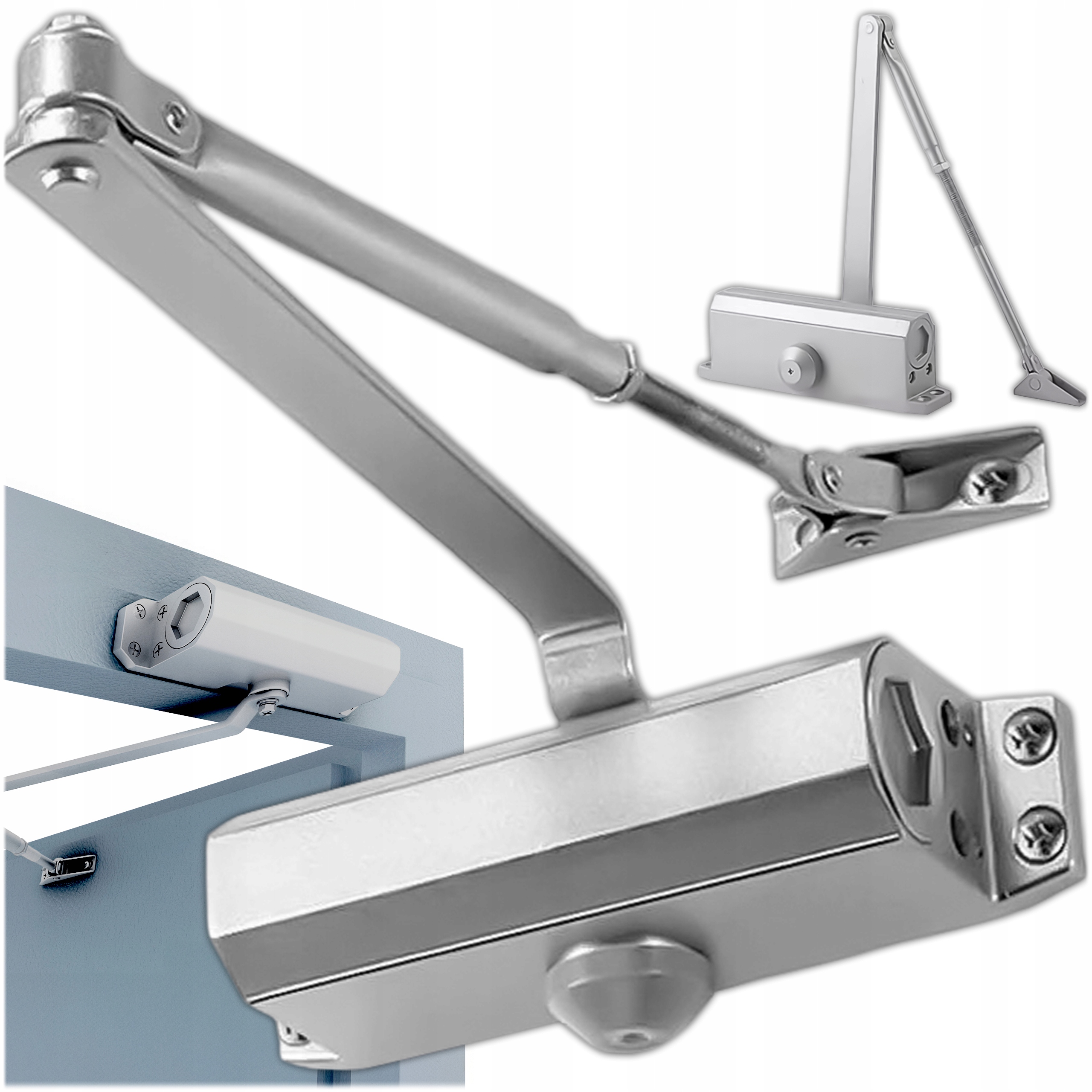 SAMOZAMYKACZ DRZWI WEWNETRZNYCH ZEWNĘTRZNYCH DOMYKANIE ALUMINIUM REGULOWANY