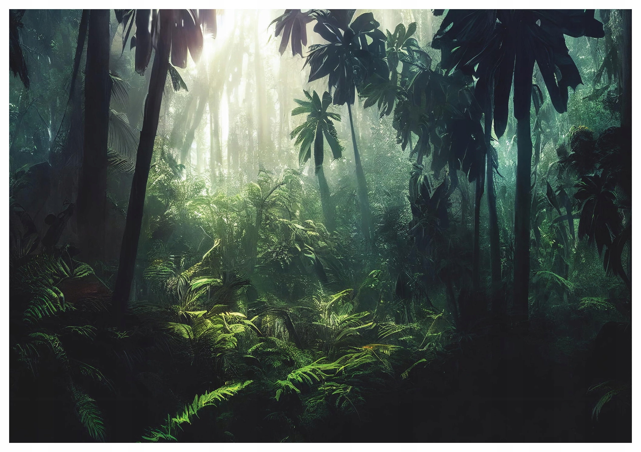 Vliesová fototapeta Zelený tropický les palmy krajina 416x254 lepidlo