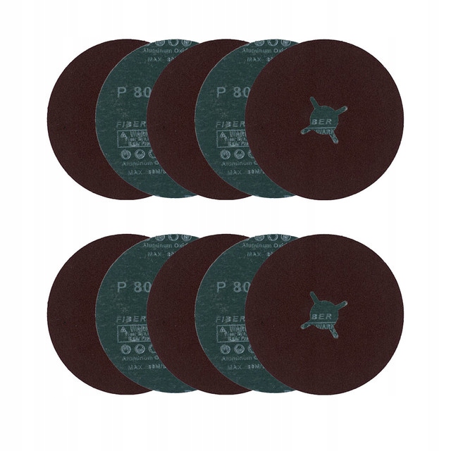 

Papier ścierny krążki fibrowe 125mm P80 10 szt