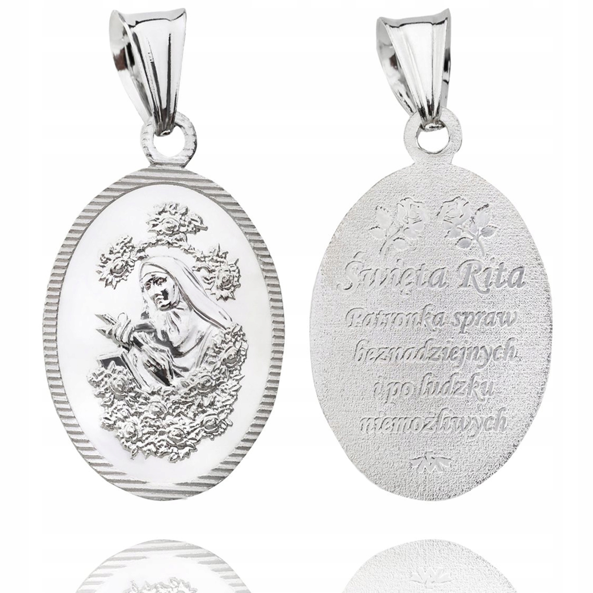 Posvátná Rita Se Stříbrným Dámským Medailonem Pro Muže