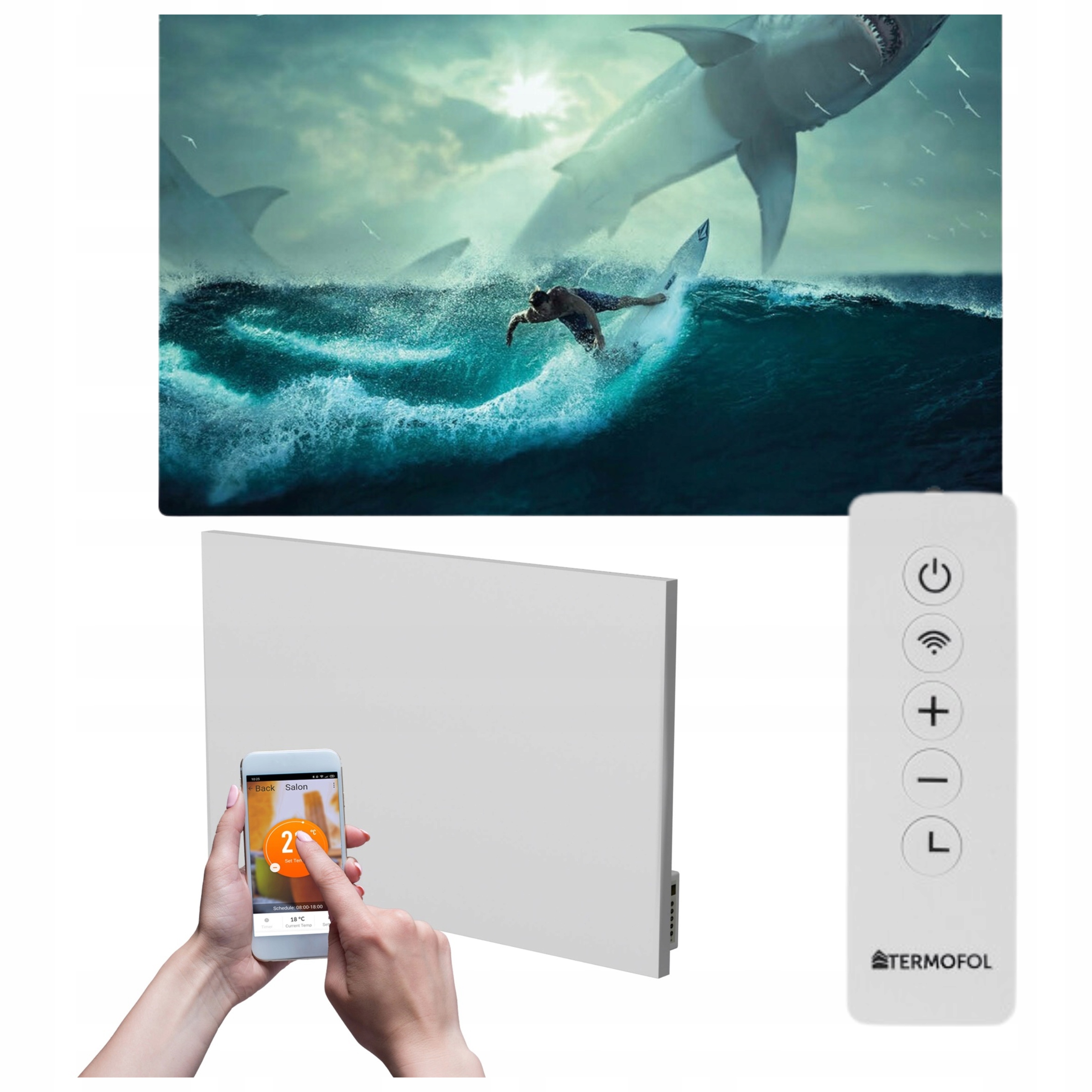 Infračervený obrazový ohrievač 500 W 85 x 60 cm WiFi