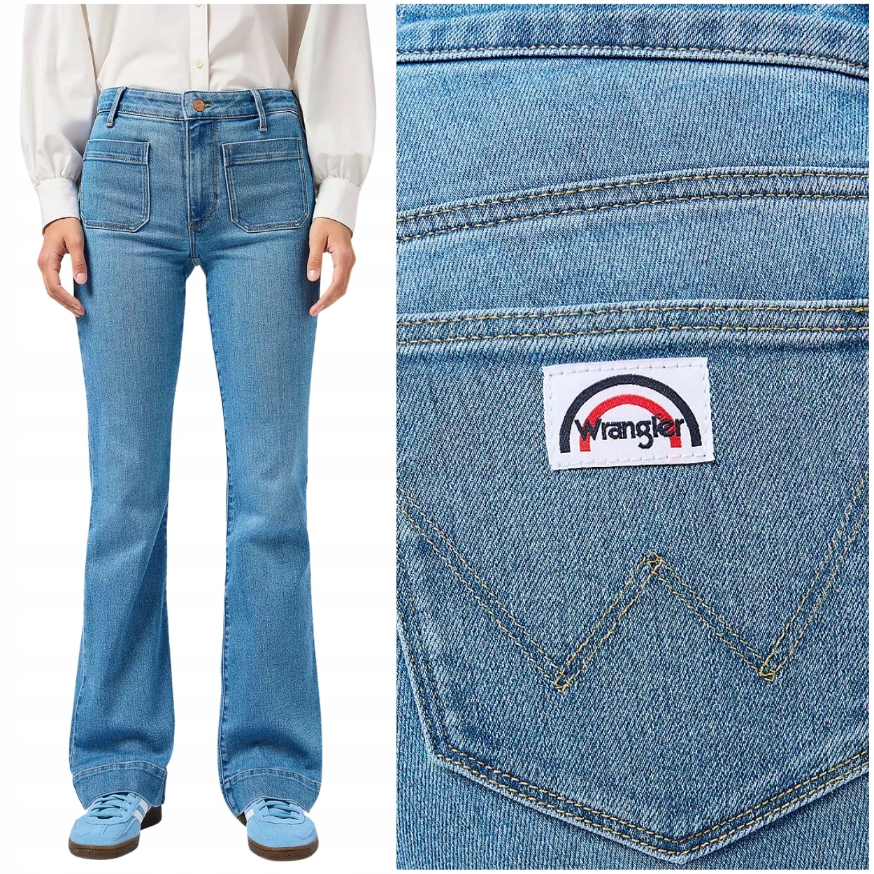 Wrangler Flare Tidal Glow dámské džínové kalhoty se zvony W28 L32