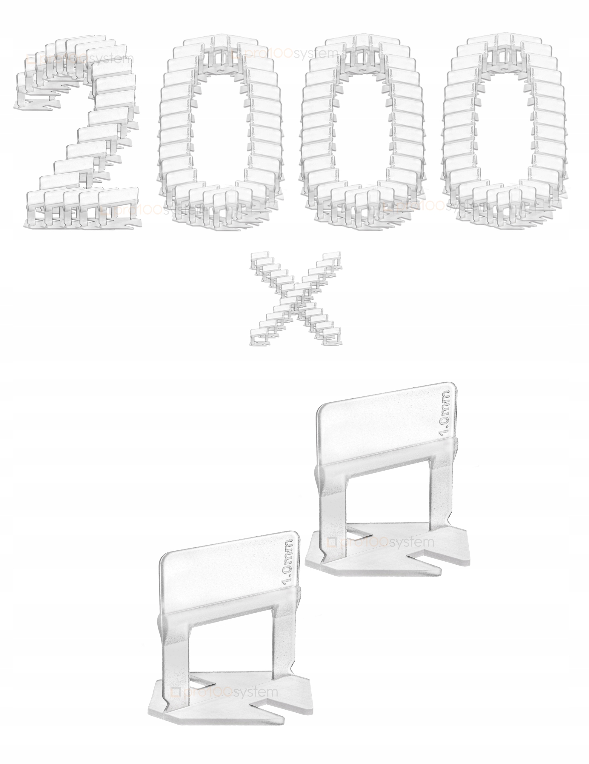 

2000szt Mocne Klipsy Do Poziomowania Płytek 1mm