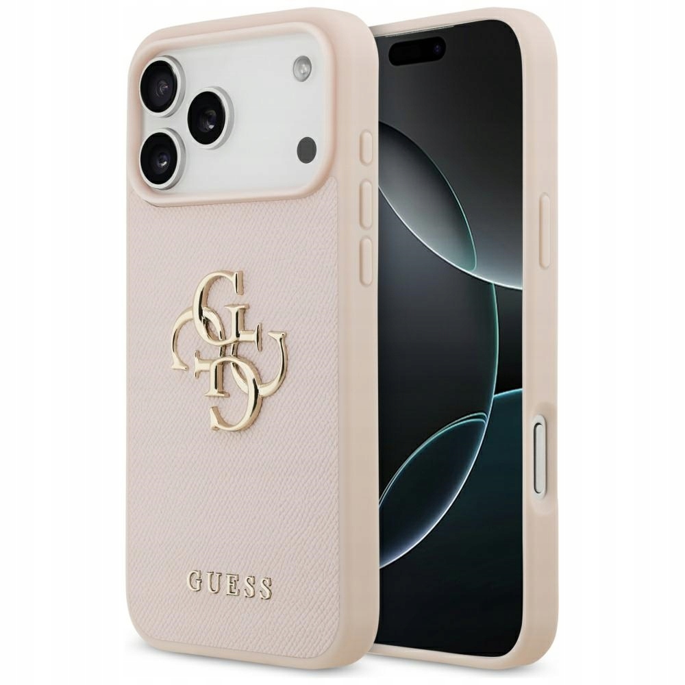 Etui Guess Grained Big 4G Classic Logo na iPhone 17 Pro Max różowe Guess