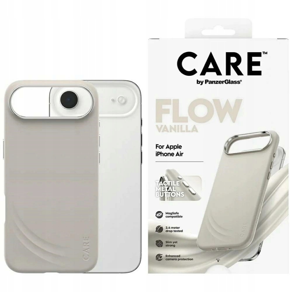 Etui Care by PanzerGlass Flow MagSafe na iPhone Air beżowy
