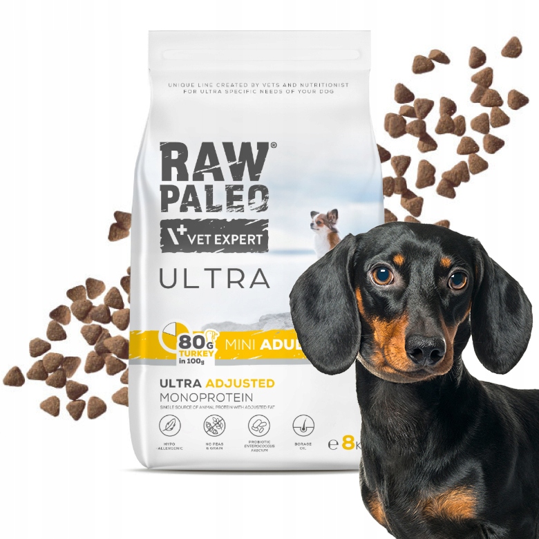 Raw Paleo Ultra Turkey Adult Mini karma dla psów dorosłych ras małych 8kg