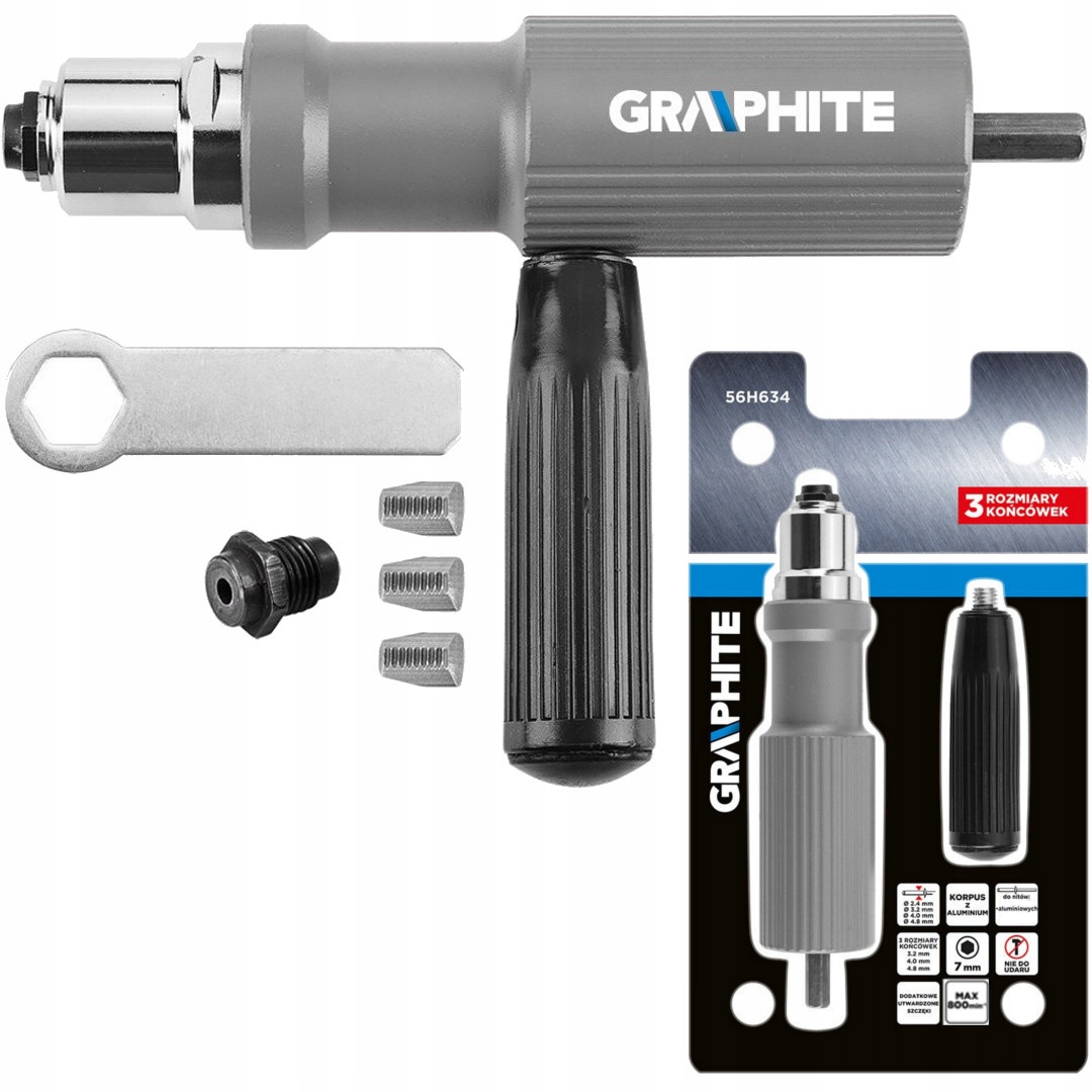 Graphite Adapter do nitów aluminiowych zrywalnych na wkrętarkę 56H634