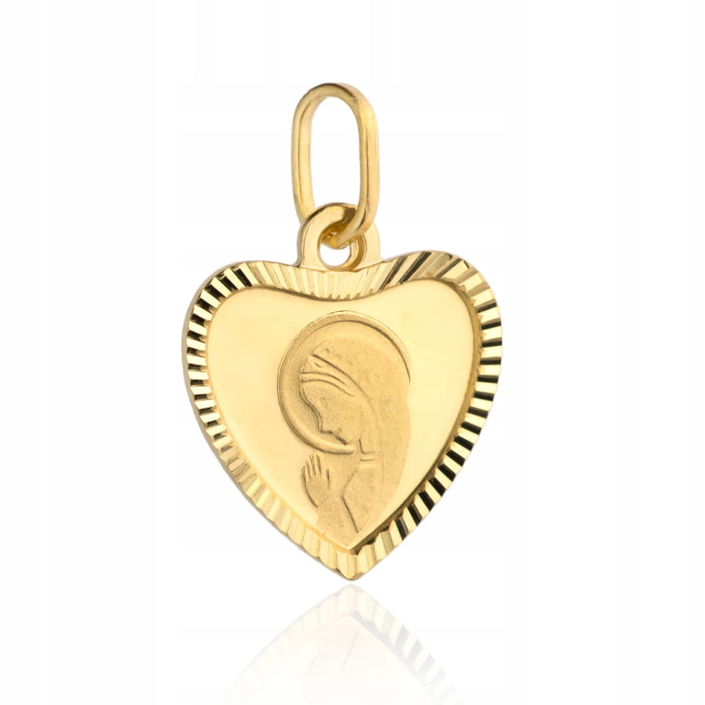 Medailon Matka Boží, modlící se v srdci, vyrobený ze zlata 585 0.98 g