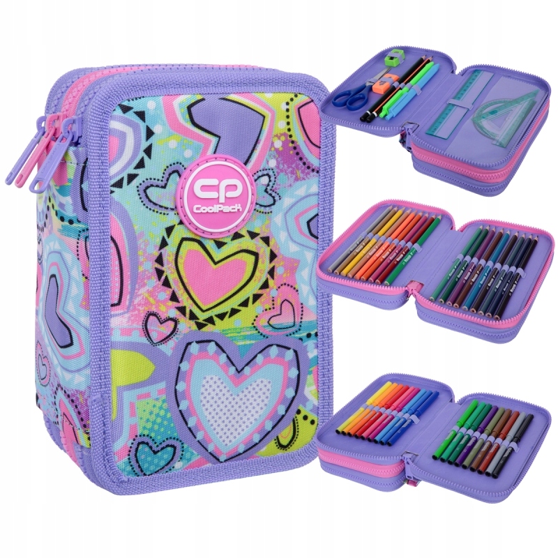 PIÓRNIK POTRÓJNY PASTEL HEART JUMPER 3 COOLPACK
