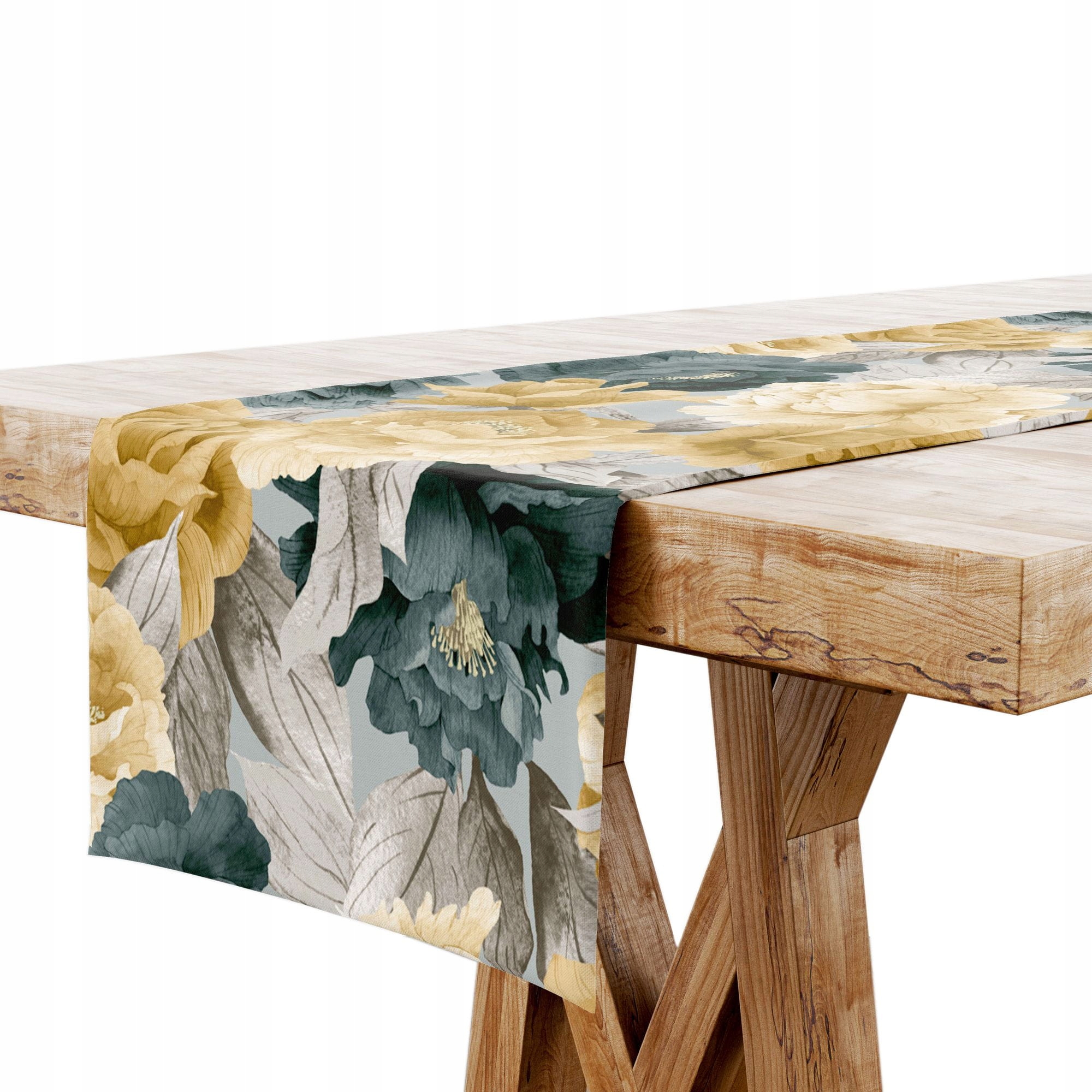 

Bieżnik na Stół 40x160 Kwiaty Żółte Turkus 7698