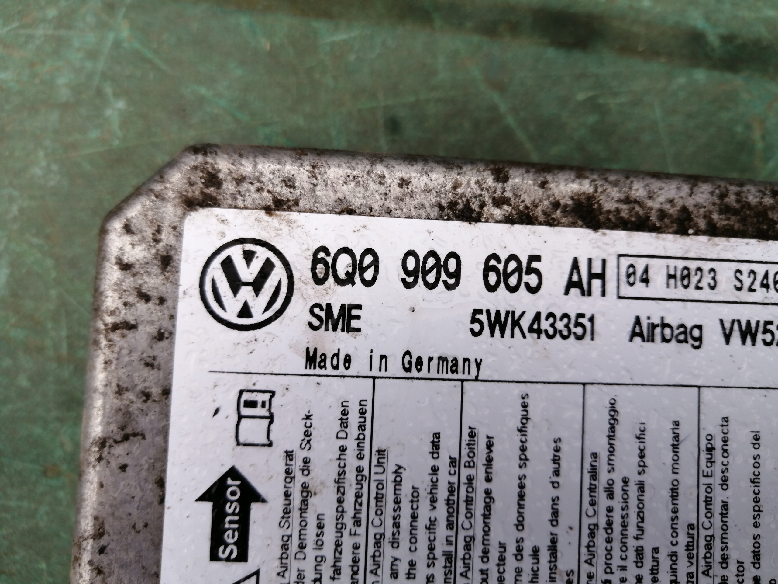 Moduł airbagu VW Caddy III 6Q0909605AH Numer katalogowy części 6Q0909605AH