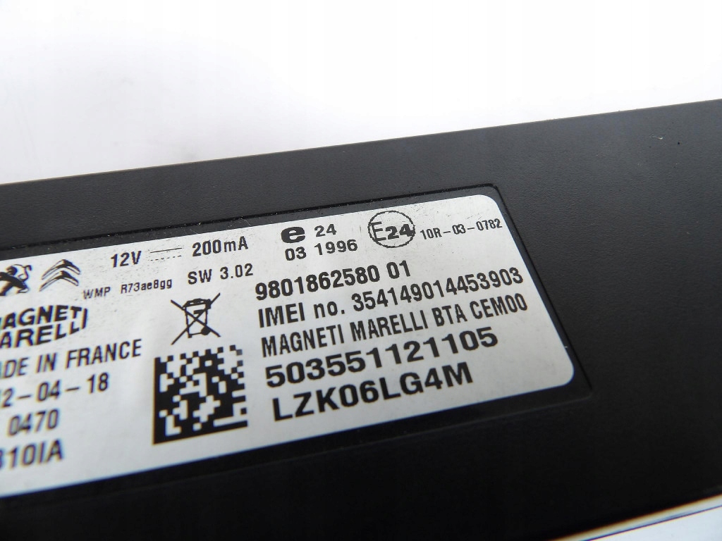 CITROEN DS5 modul BLUETOOTH der Navigation 980186258001