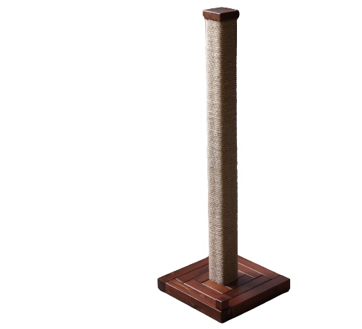 Levně Dřevěné stabilní vysoké škrabadlo pro kočky, škrabací sloupek 100 cm