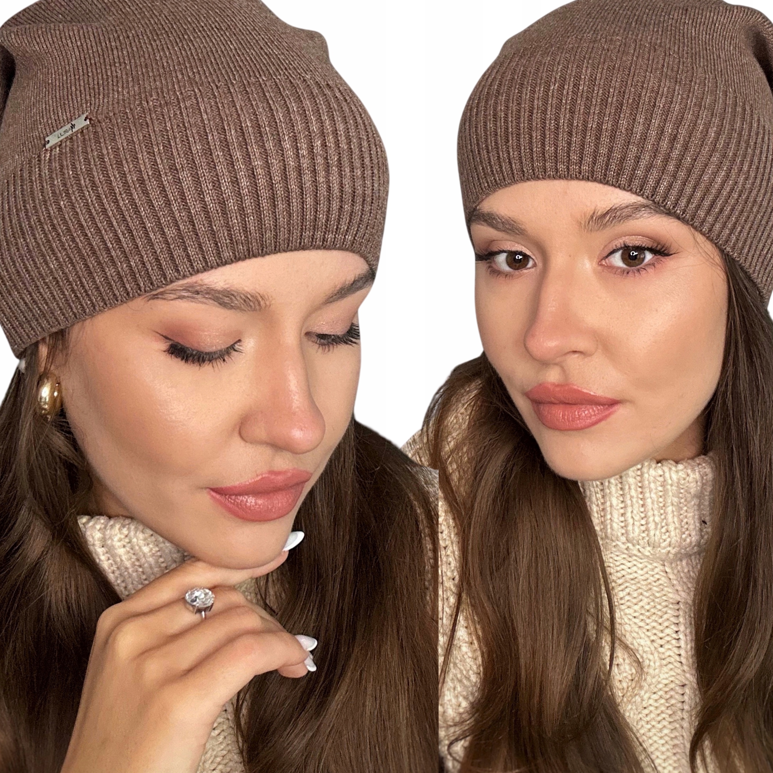 CZAPKA DAMSKA KOBIECA BEANIE ELEGANCKA WIOSENNA JESIENNA POLSKA FANGO 2919