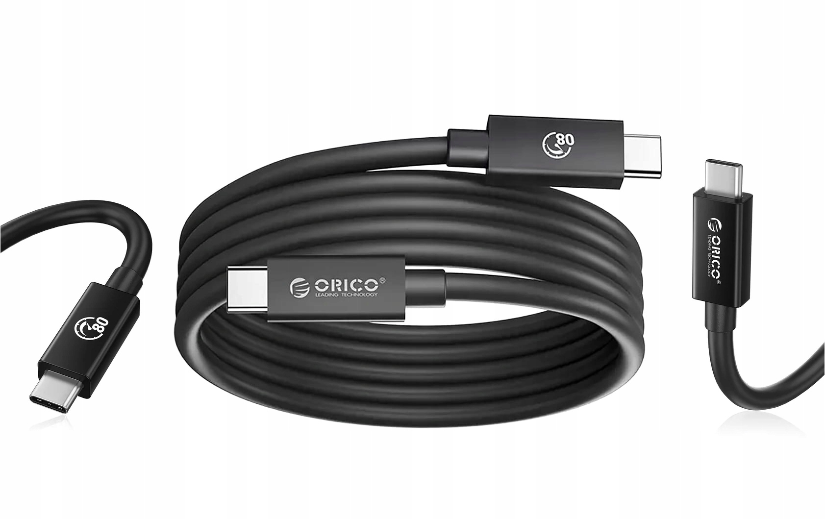 Orico TBZ5-15-BK-BP Kabel Thunderbolt 5 Usb-c 80Gbps 240W 8K@60Hz 1.5 m