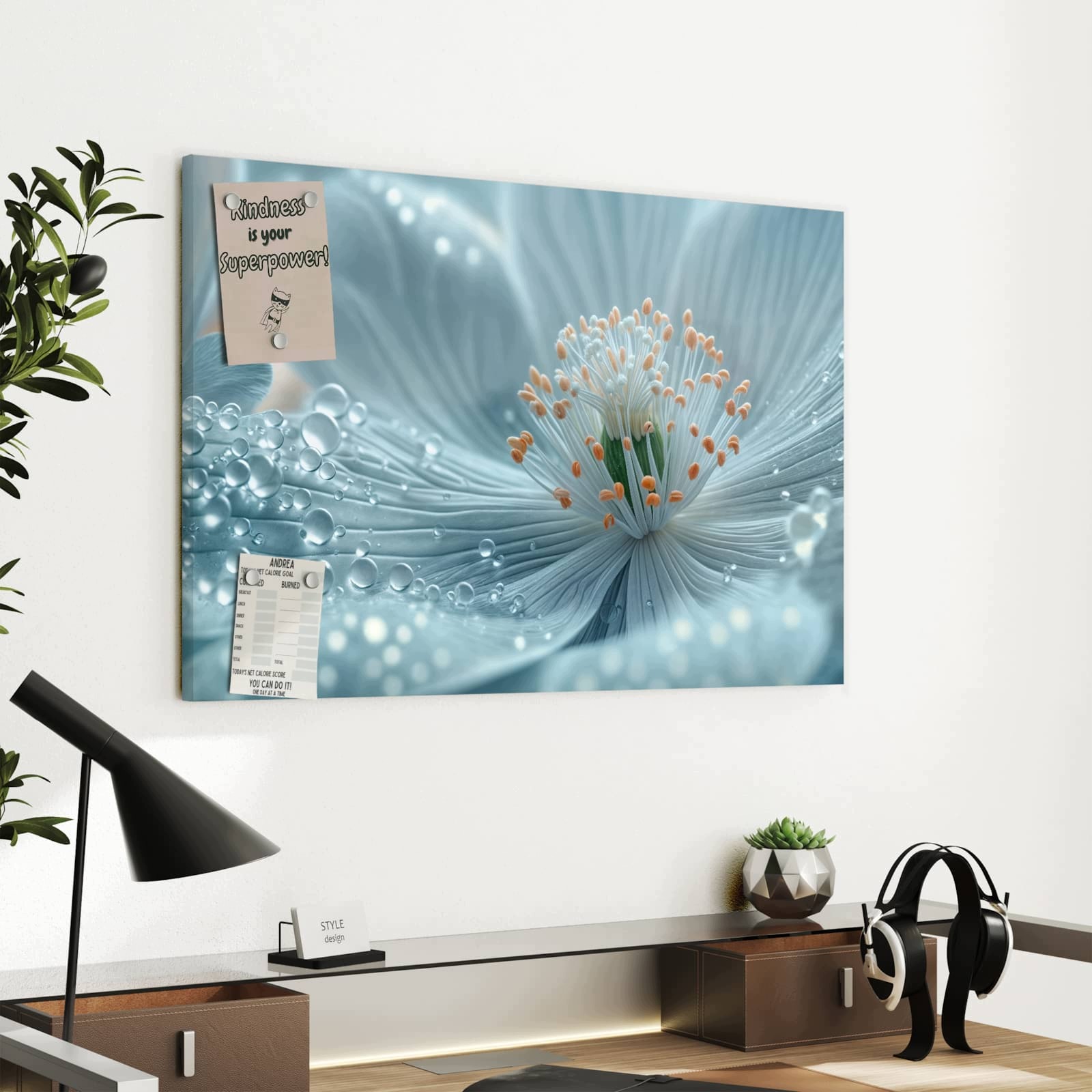 Magnetická tabule Zasněné Nádhera květin 60 × 40 cm